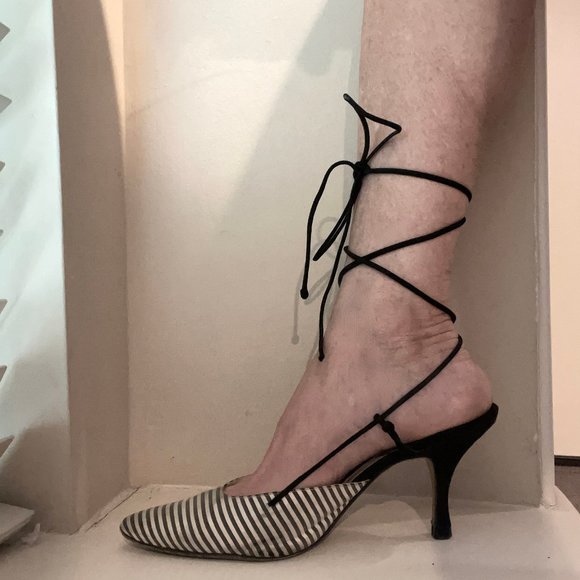 Auc Mannolo Blacknik Lace up heels IT 38,5 - Picture 13 of 14